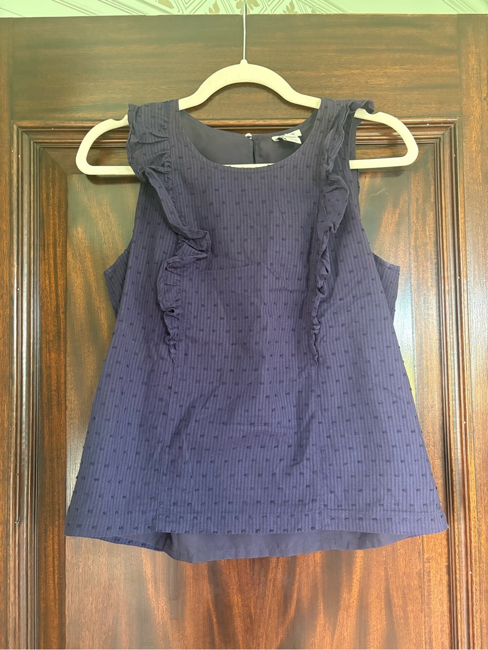 J. Crew Navy Sleeveless Ruffle Camisole